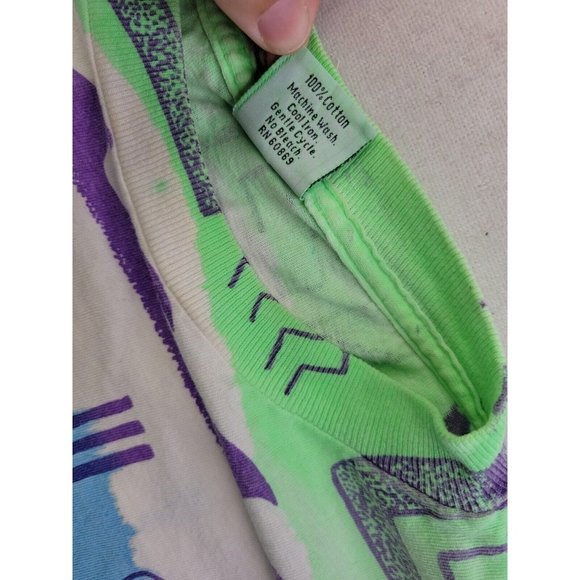 Vintage 80's Sun Triangle Men X/XL Tourist Shirt Tee Bahamas Single Stitch Aztec - Picture 7 of 11